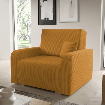 Elegantes Schlafsofa mit Schlaffunktion und Stauraum Sessel Tessa I Poso 42 Kord