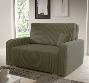 Ausziehsofa mit Bettkasten im modernen Stil Tessa II Poso 46 Kordsofa oliv