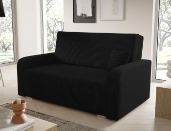 Elegantes Funktionssofa mit Bettkasten und Schlaffunktion 3-Sitzer-Sofa Tessa III Poso 135 corduroy schwarz