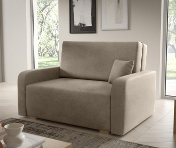 Elegantes Kompaktsofa mit Schlaffunktion und Stauraum Juno II Curio 11 beige
