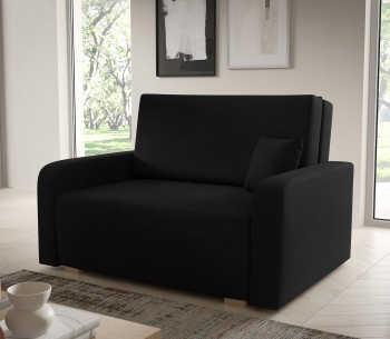 Modernes Wohnzimmersofa mit Bettkasten und Schlaffunktion Juno II Curio 99 schwarz