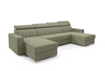 Liegesofa Avanti U mit Boxen in Stoff Kronos 46