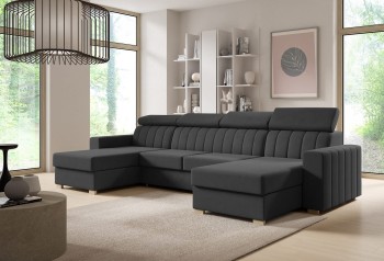 Avanti U Liegesofa Bett verstellbare Kopfstützen Monolith 97