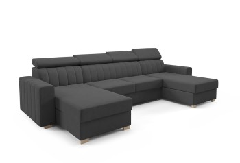 Avanti U Liegesofa Bett verstellbare Kopfstützen Monolith 97