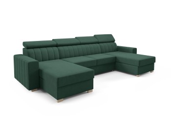 Avanti U Schlafsofa mit Steppung Monolith 37 Stoff