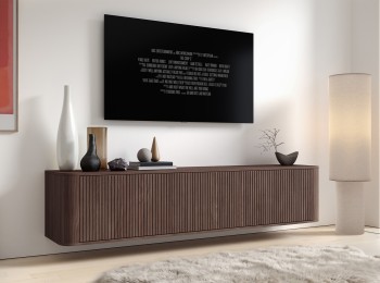 Hängende RTV Kommode Misterio Premium mit abgerundeten Seiten Nussbaum Lincoln