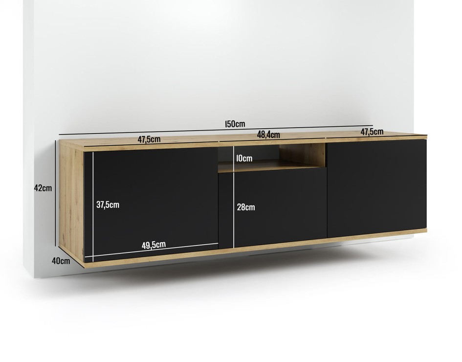 Masimo RTV 150 wisząca wymiary.jpg