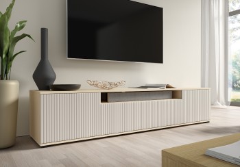 Capri Premium RTV 200 cm Kommode Cashmere Eiche Vicenza niedrige Beine