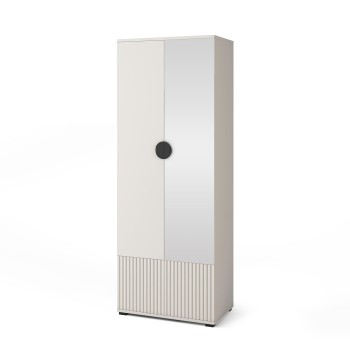 Gefräster Garderobenschrank Ritmo 70 cm mit Spiegel für den Flur Cashmere Beige