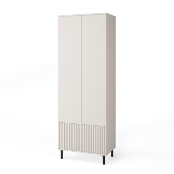 Gefräster Garderobenschrank Ritmo 70 cm auf hohen Füßen ohne Spiegel Cashmere