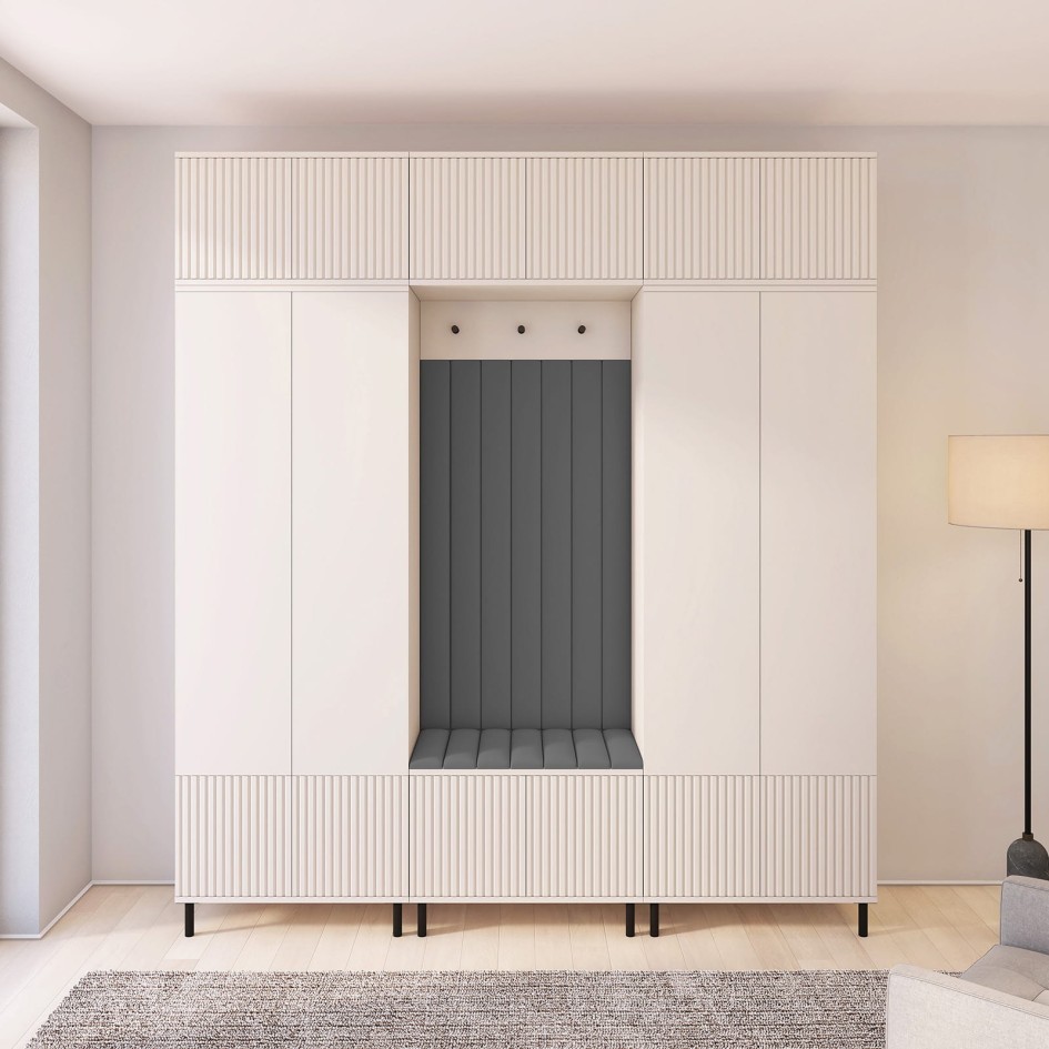 Szafa frezowana Ritmo 70cm na wysokich nóżkach bez lustra cashmere