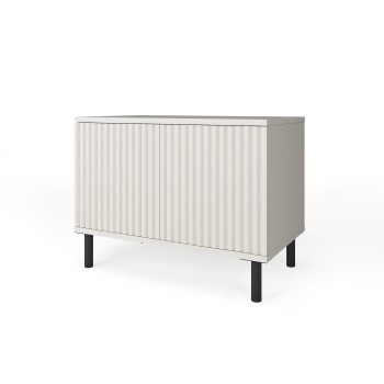 Gefräster Schuhschrank Cashmere Ritmo 2-türig 70 cm mit hohen Füßen