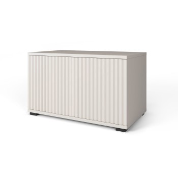 Gefräster Schuhschrank Ritmo 2-türig 70 cm auf niedrigen Füßen Cashmere