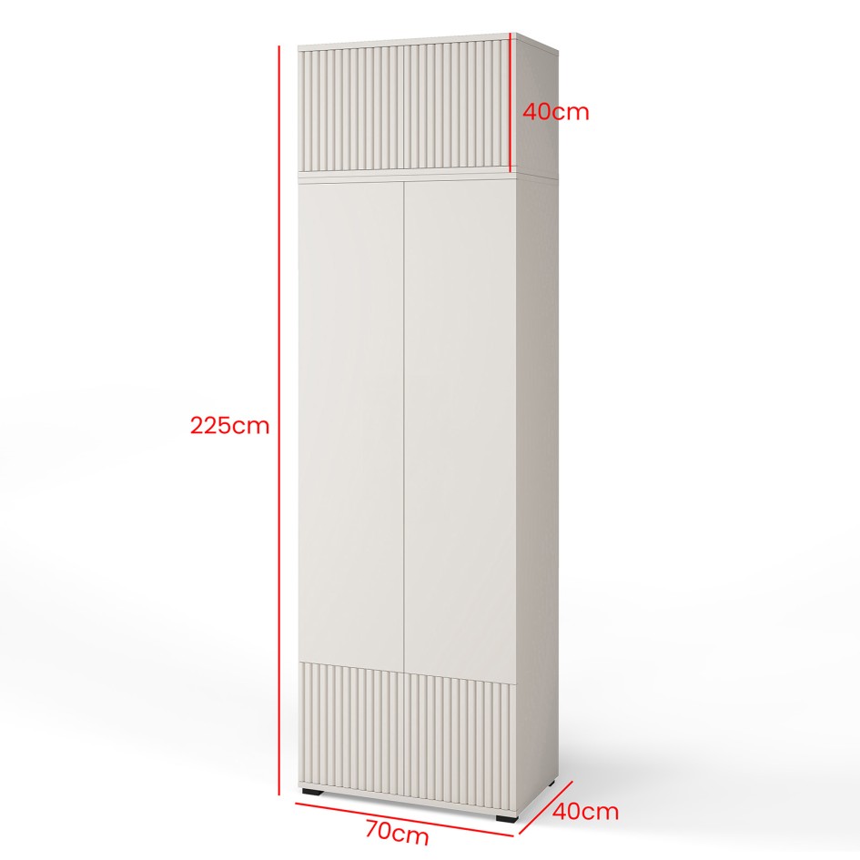 Szafa frezowana Ritmo 70cm z nadstawką Cashmere beżowa