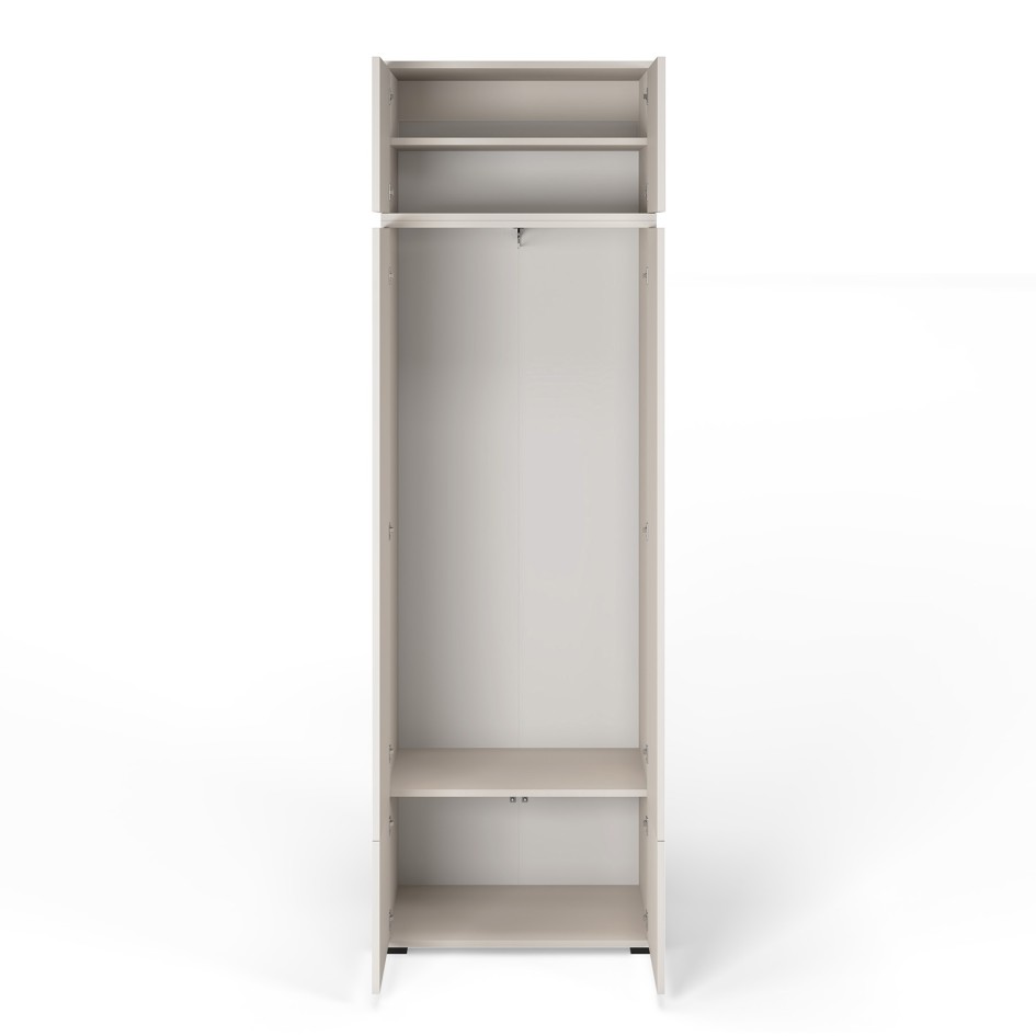 Szafa frezowana Ritmo 70cm z nadstawką i lustrem Cashmere beżowa