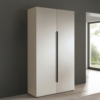 Eris Drehtürenschrank 100 cm mit schwarzem Metallgriff modernes Design Cashmere