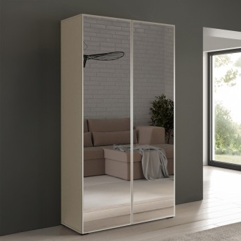 Eris Kleiderschrank 100 cm mit Spiegelfronten Cashmere modernes Design