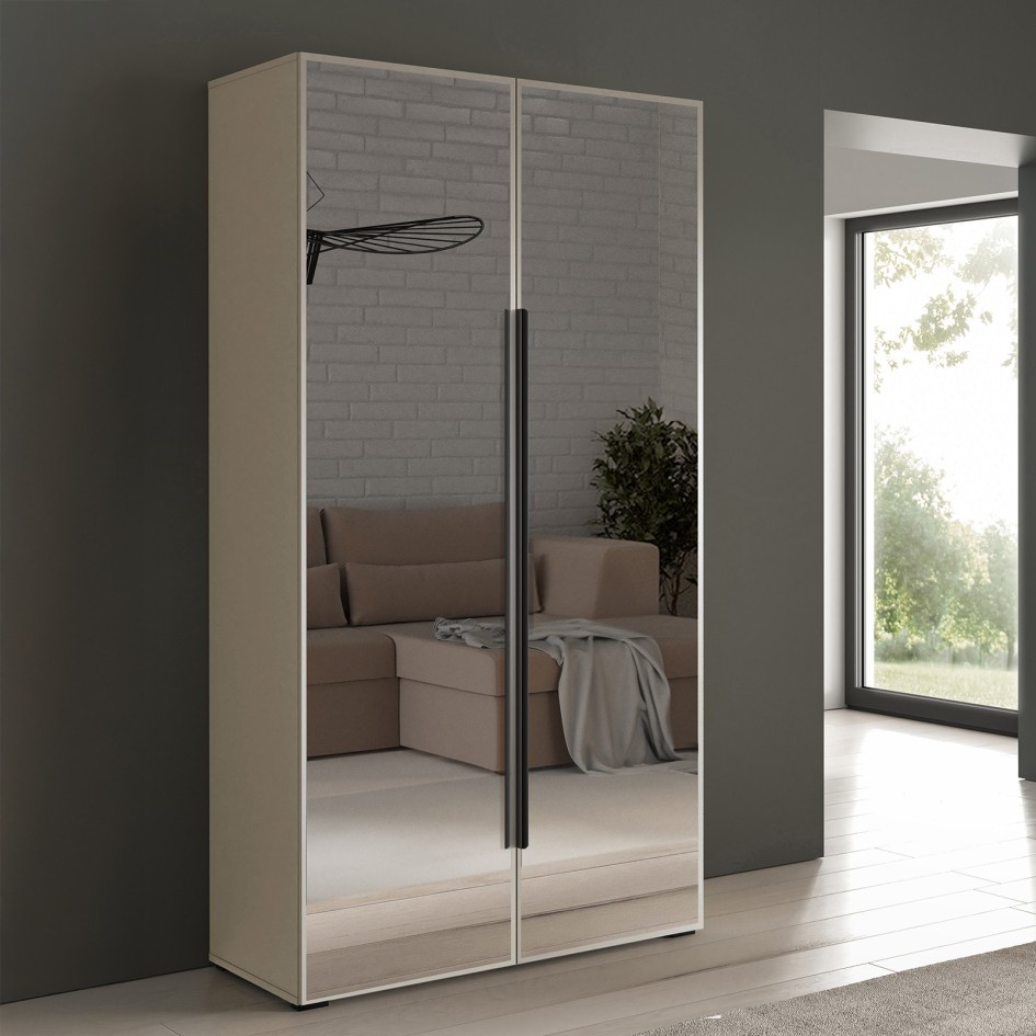 Szafa Eris 100cm z półkami drążkiem i opcją oświetlenia LED - Kaszmir