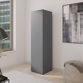 Moderner Eris Kleiderschrank 50 cm Anthrazit eintürig mit viel Stauraum