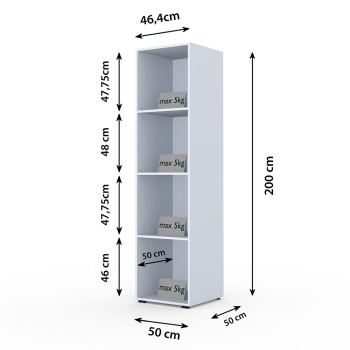 Geräumiger Eris Kleiderschrank 50 cm – Cashmere für Ankleidezimmer