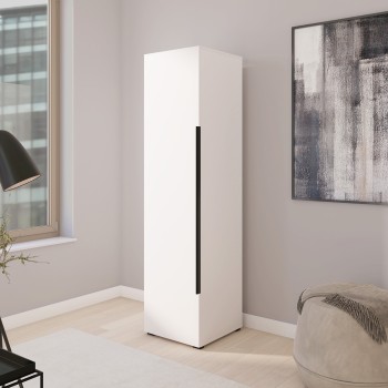 Eris Kleiderschrank 50 cm mit Metallgriff – Weiß zeitloses Design