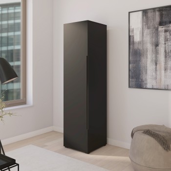 Eris Kleiderschrank 50 cm mit viel Stauraum und Metallgriff Schwarz