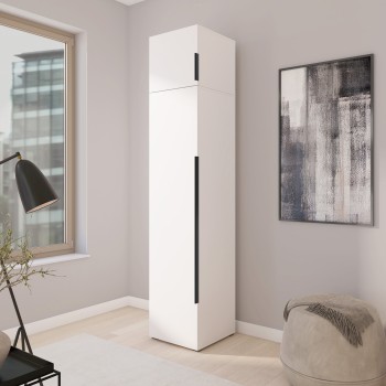 Eris Kleiderschrank 50 cm für Schlafzimmer und Ankleidezimmer Weiß