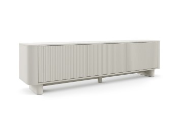 Misterio Premium Möbelkombination Cashmere TV-Lowboard 200 cm und Kommode 4D mit gefrästen Fronten