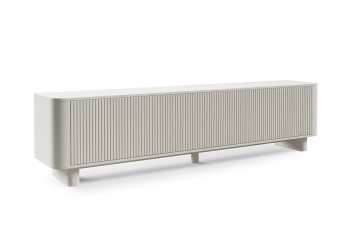 Misterio Premium Wohnwand mit TV-Lowboard 220 cm und Kommode 4D gefräste Fronten im modernen Design