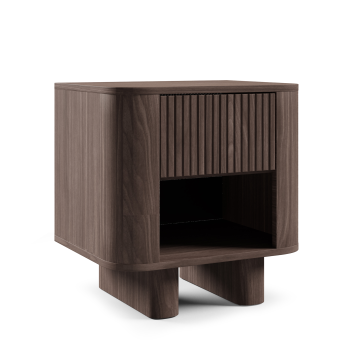 Misterio Premium Nachttisch 50 cm mit Schublade und minimalistischem Design Nussbaum Lincoln