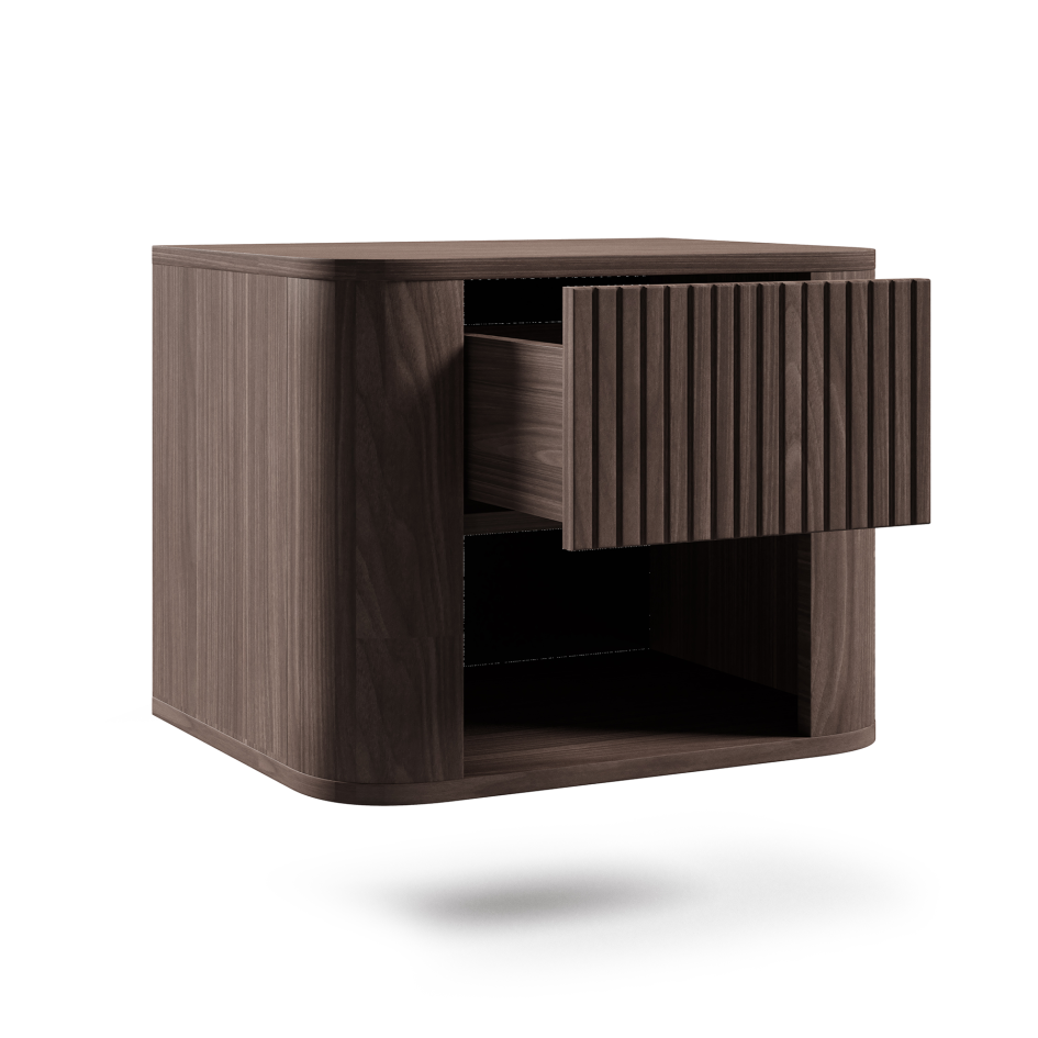 Szafka nocna Misterio Premium 50 cm Orzech Lincoln designerska forma i lamele