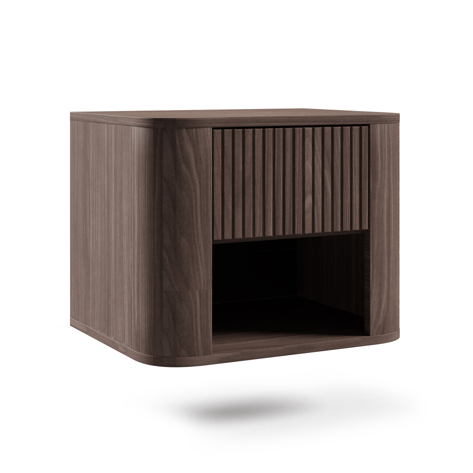 Szafka nocna Misterio Premium 50 cm Orzech Lincoln designerska forma i lamele