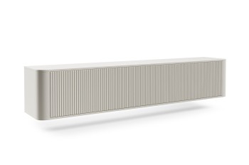 Misterio Premium TV-Lowboard 220 cm und Kommode 2D3S Cashmere mit gefrästen Fronten