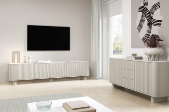 Misterio Premium Möbelset Cashmere TV-Lowboard 220 cm und Kommode 2D3S