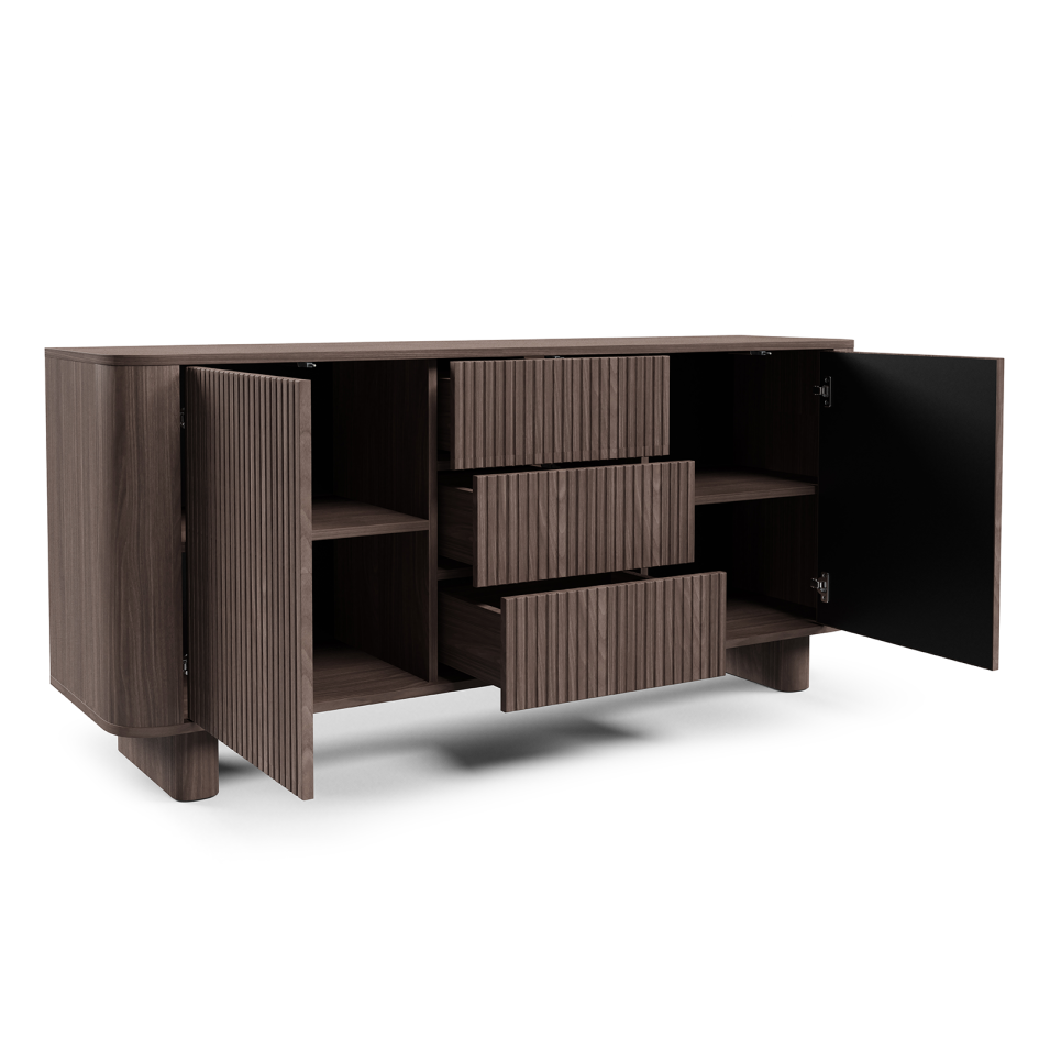 Zestaw RTV 220 i Komoda 2D3S Misterio Premium Orzech Lincoln nowoczesny design