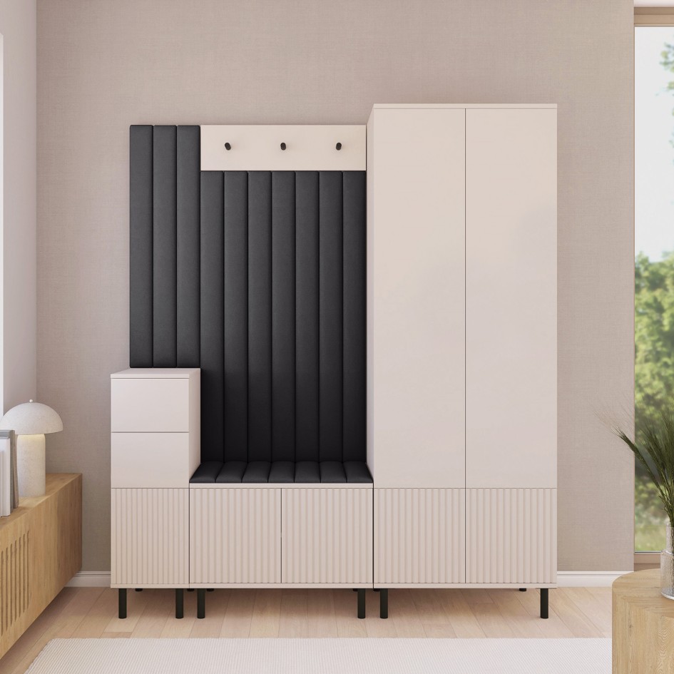 Elegancka garderoba frezowana Ritmo Trinity 16 wersja 7 do przedpokoju