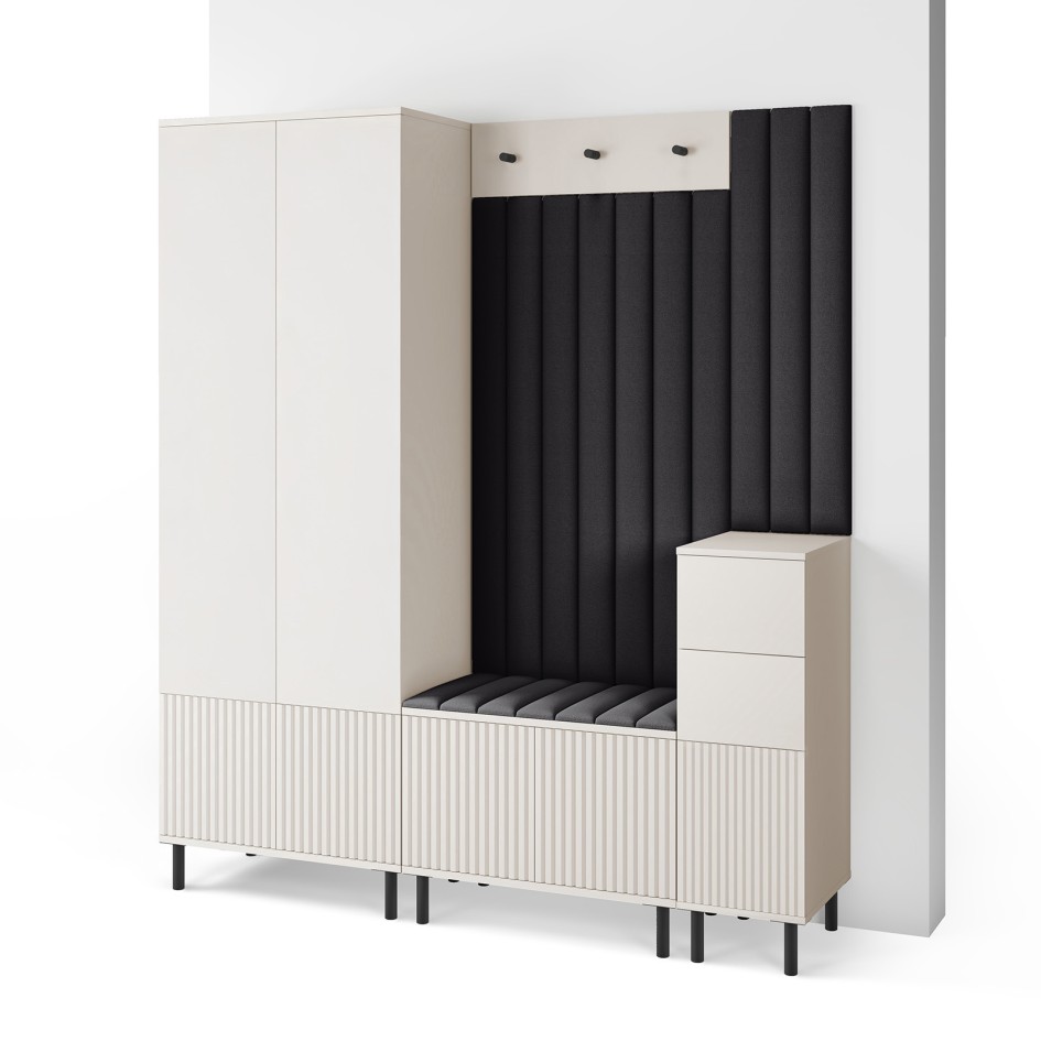Elegancka garderoba frezowana Ritmo Trinity 16 wersja 7 do przedpokoju
