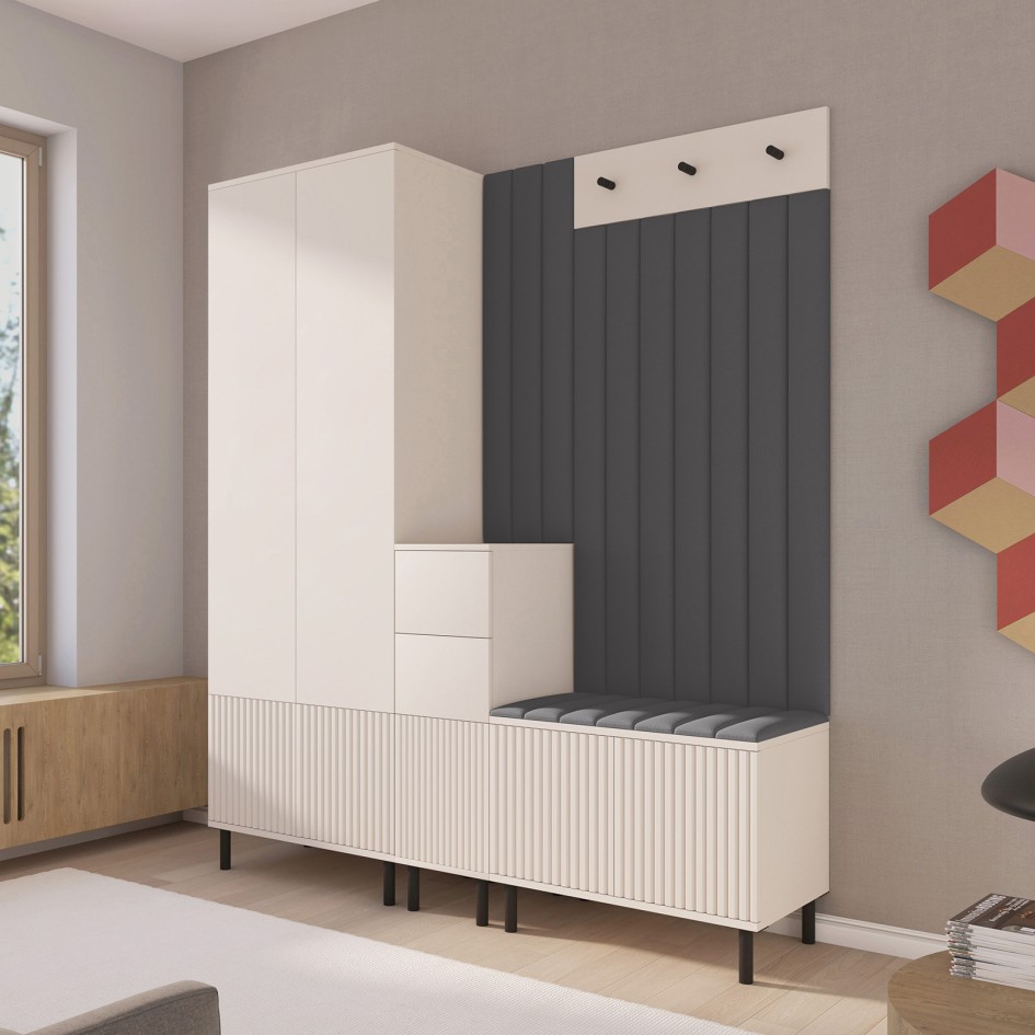 Ritmo garderoba frezowana Trinity 15 wersja 7 Cashmere z panelami