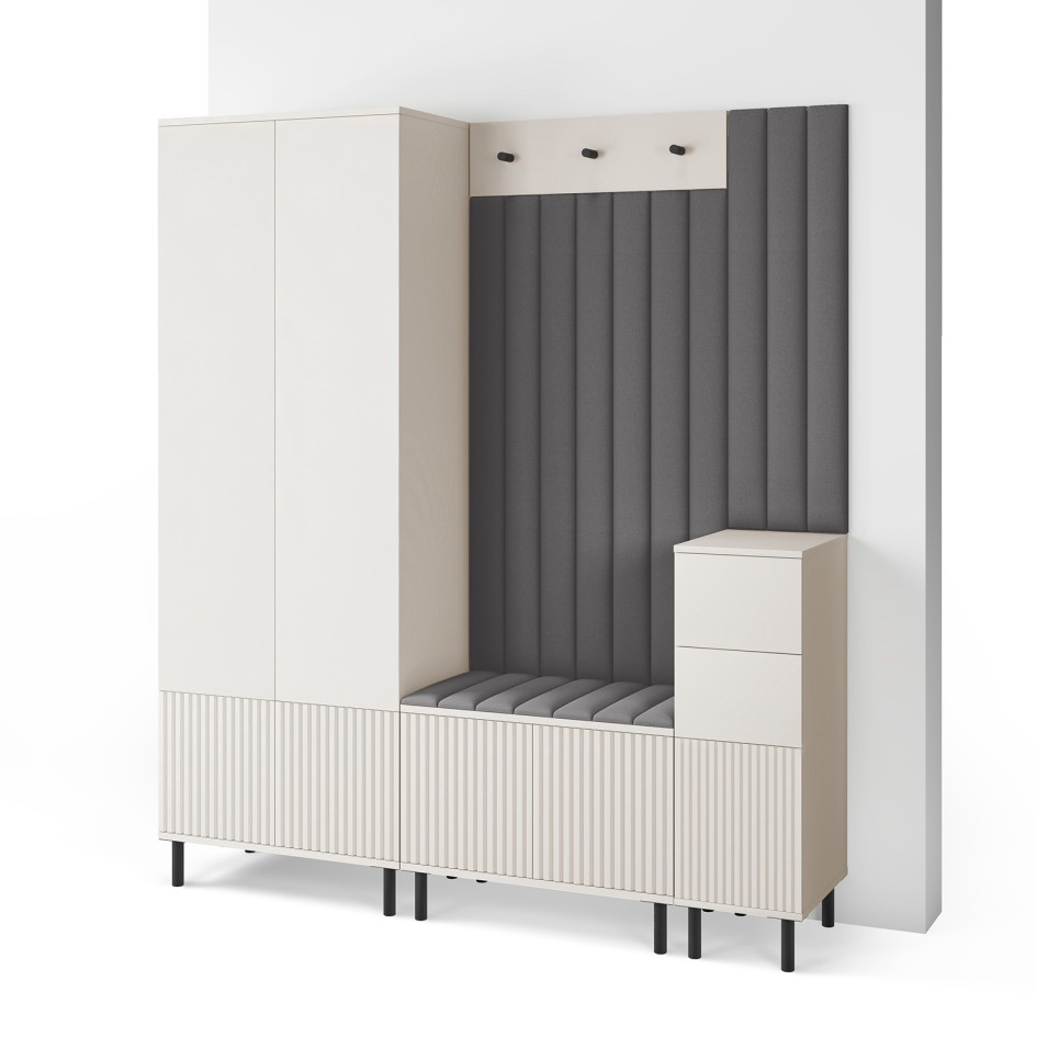 Ritmo garderoba frezowana Trinity 15 wersja 7 Cashmere z panelami
