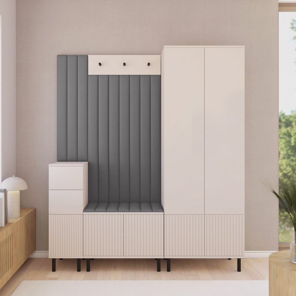 Ritmo garderoba frezowana Trinity 15 wersja 7 Cashmere z panelami