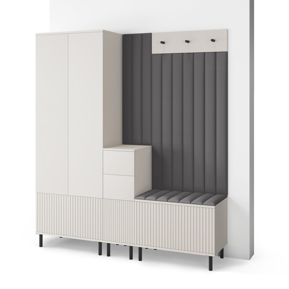 Ritmo garderoba frezowana Trinity 15 wersja 7 Cashmere z panelami