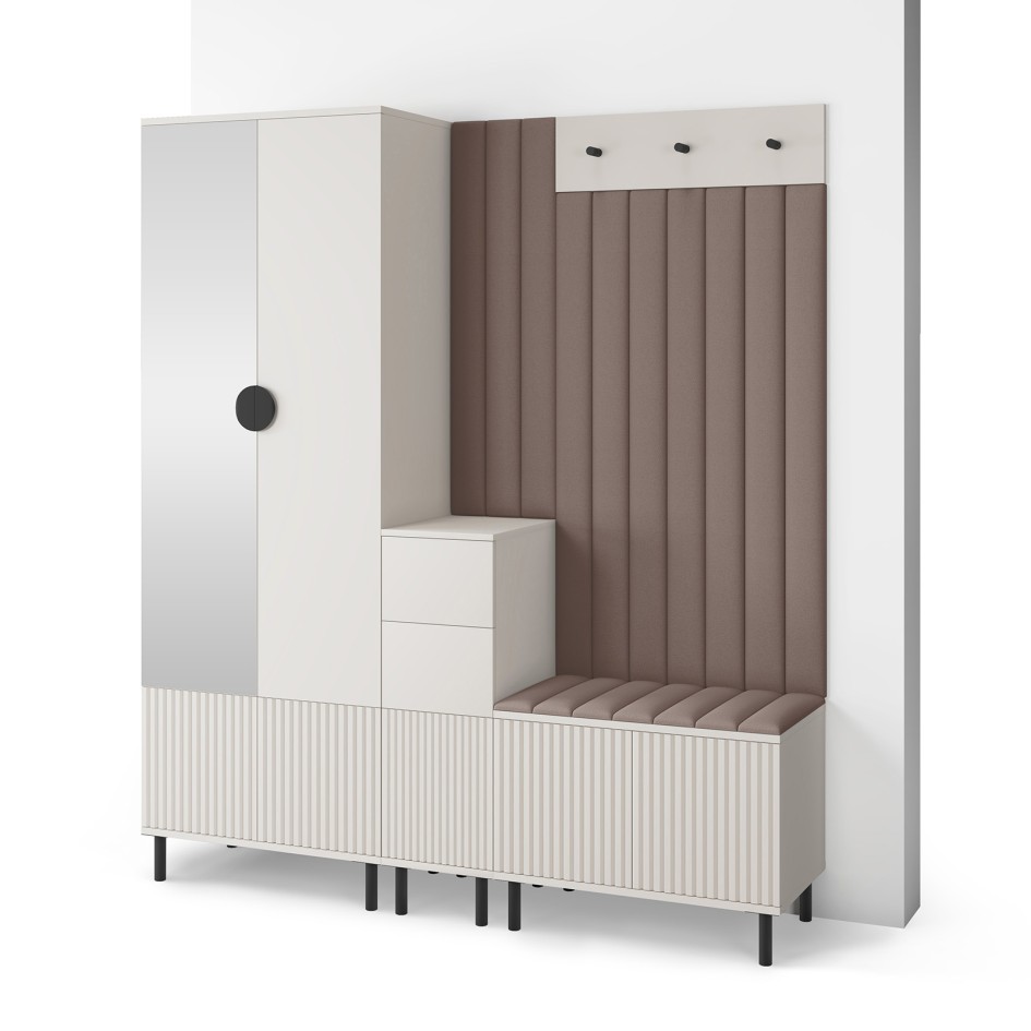 Garderoba Ritmo frezowana Trinity 05 wersja 7 beżowy Cashmere