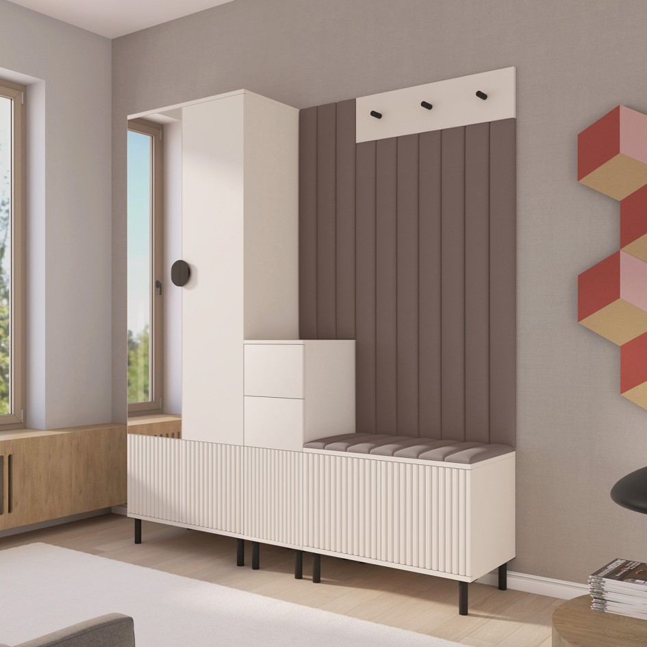 Garderoba Ritmo frezowana Trinity 05 wersja 7 beżowy Cashmere