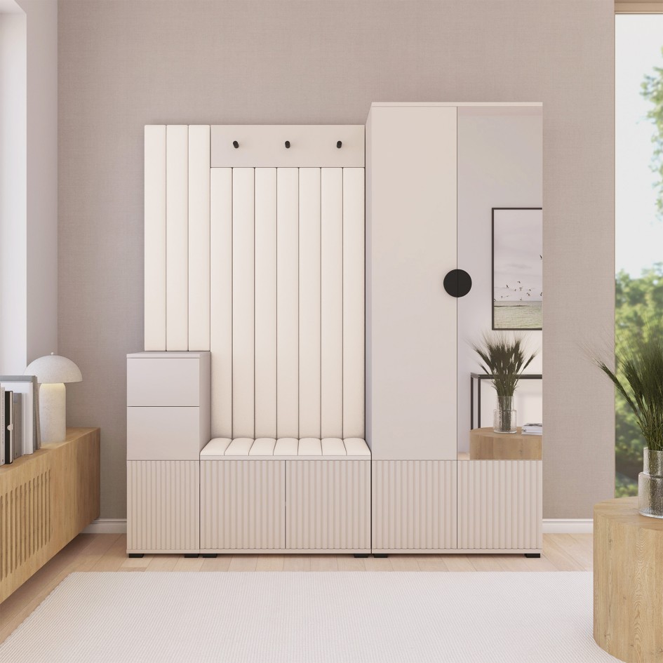 Garderoba frezowana Ritmo wersja 7 Trinity 01 beżowy Cashmere