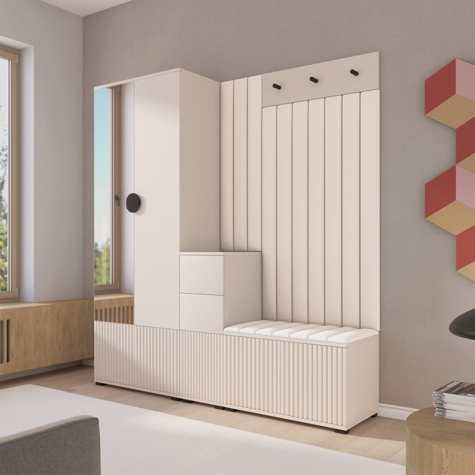 Garderoba frezowana Ritmo wersja 7 Trinity 01 beżowy Cashmere