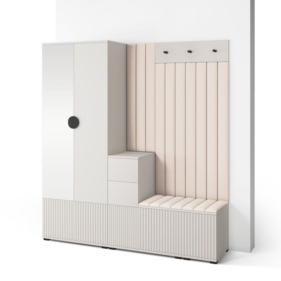 Garderoba frezowana Ritmo wersja 7 Trinity 01 beżowy Cashmere