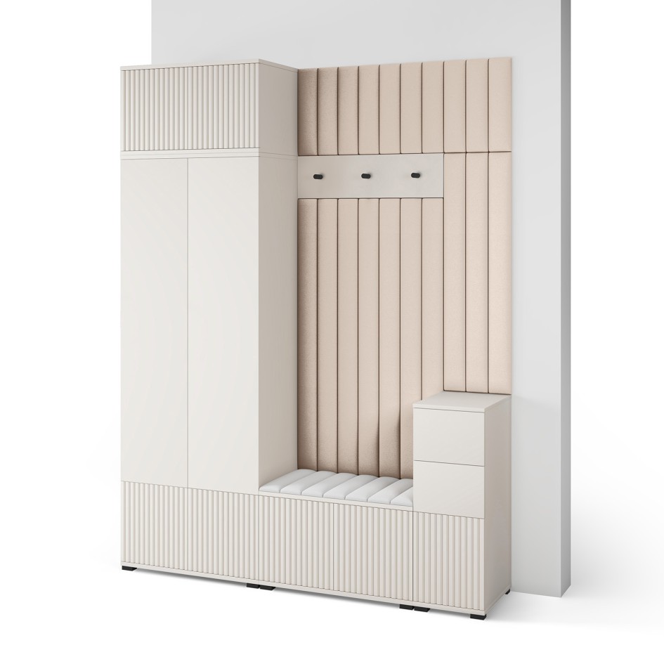 Funkcjonalna garderoba Ritmo Trinity 02 frezowana wersja 8 z panelami
