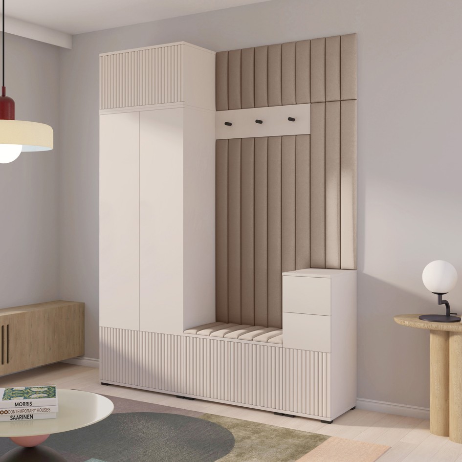 Funkcjonalna garderoba Ritmo Trinity 02 frezowana wersja 8 z panelami