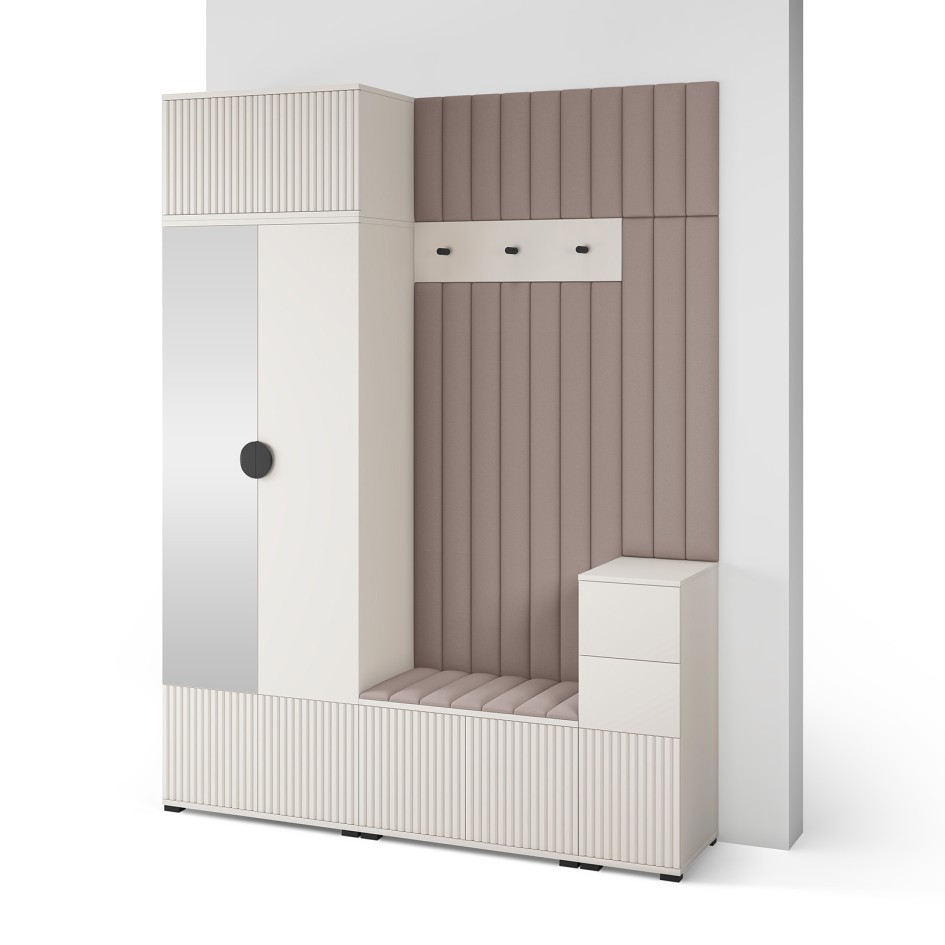 Nowoczesna garderoba Ritmo Trinity 05 wersja 8 frezowana z panelami