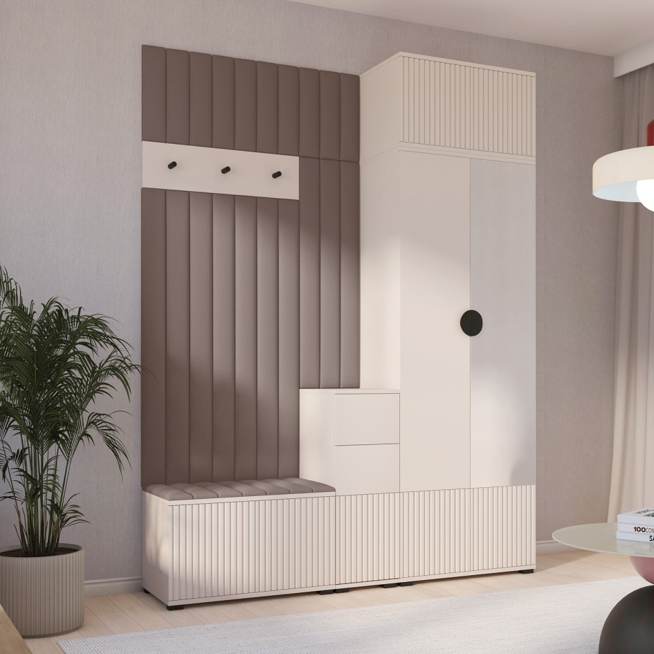 Nowoczesna garderoba Ritmo Trinity 05 wersja 8 frezowana z panelami